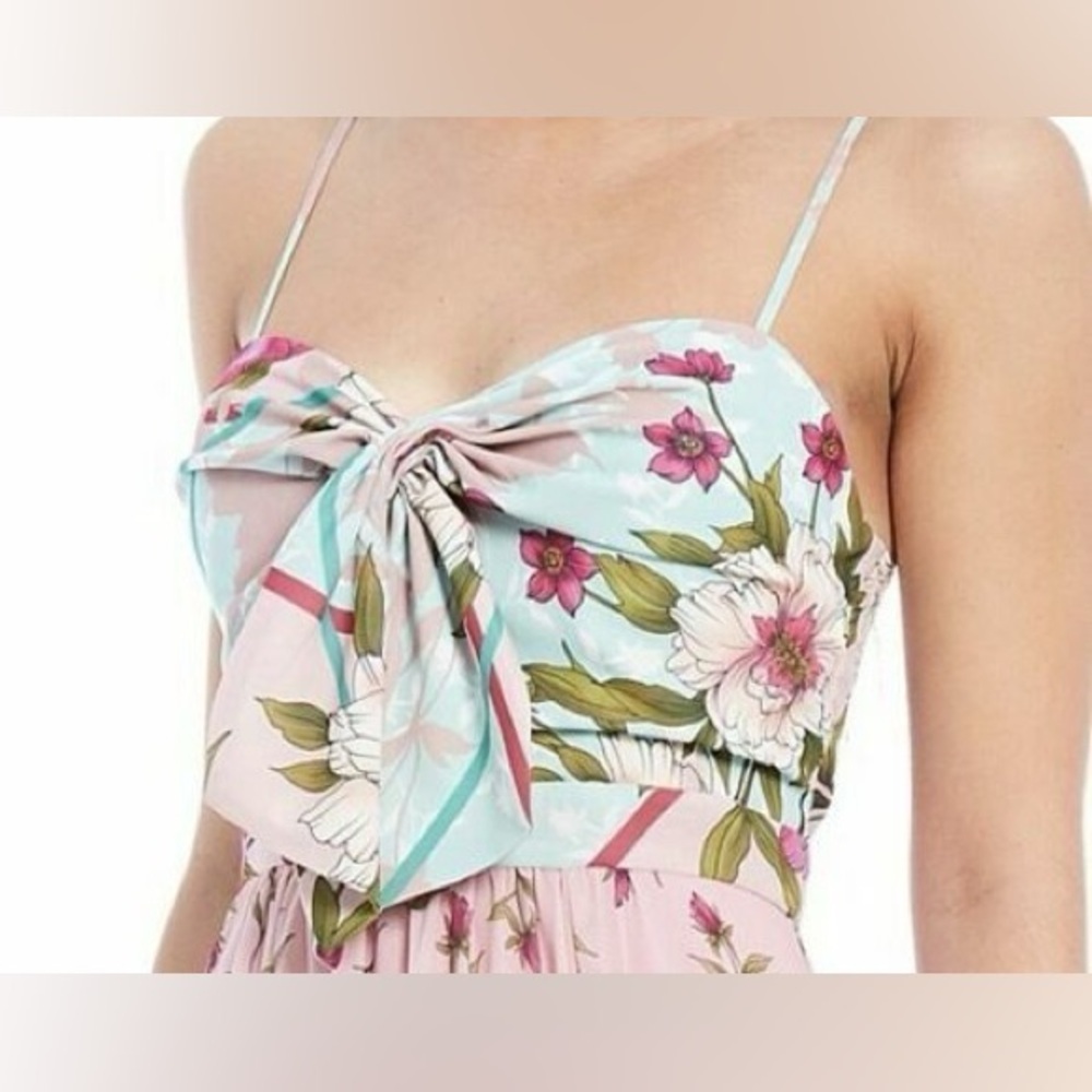 Badgley Mischka Pink Floral Maxi Dress - Picture 3 of 7